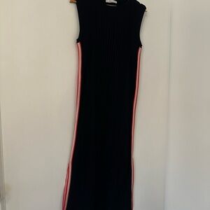 Zara Black Maxi Dress with Red Accents